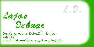 lajos debnar business card